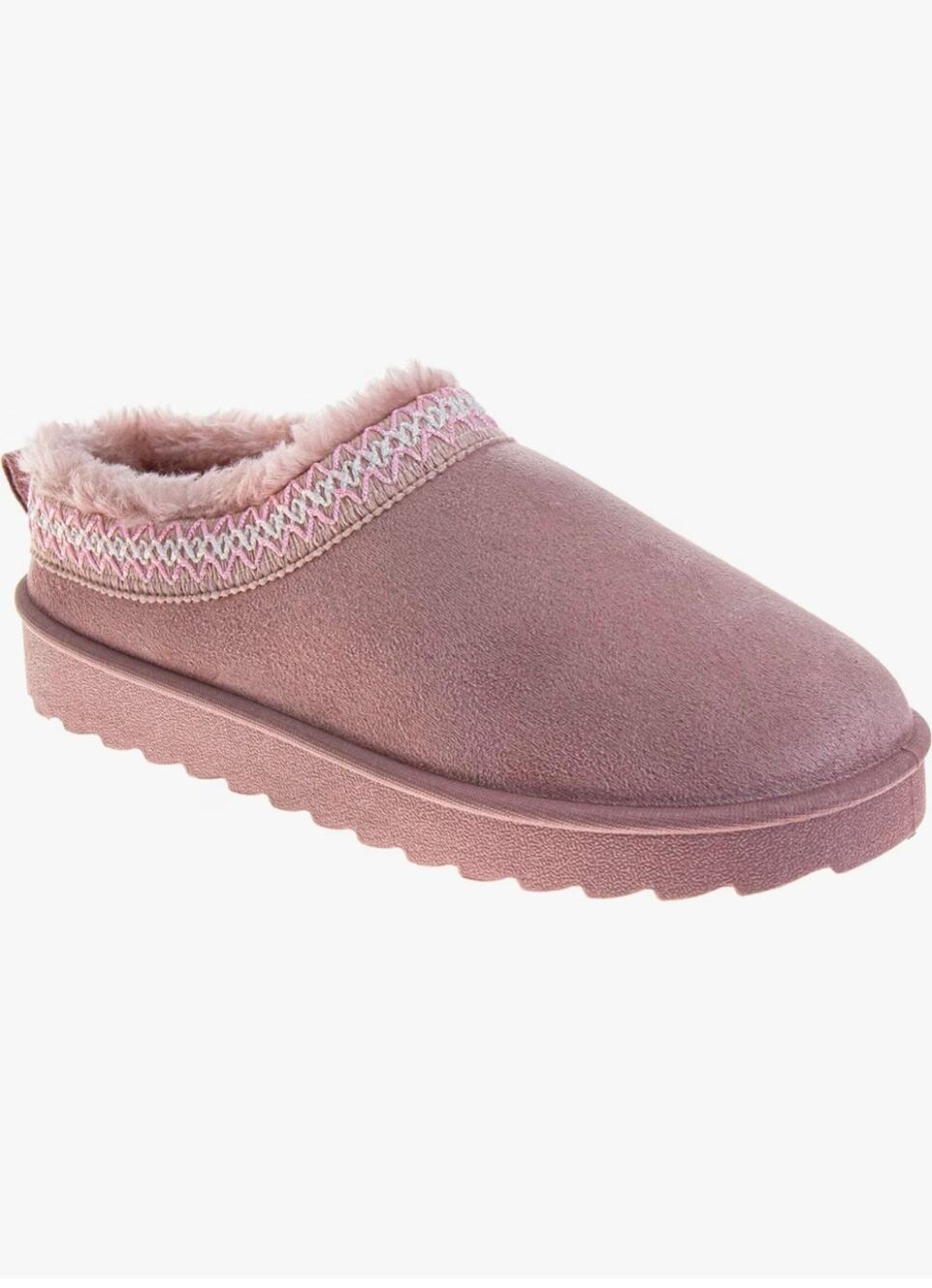 Avalanche Moccasin Slippers Faux Suede Indoor Outdoor Cozy Plush, Pink, Size 8 T